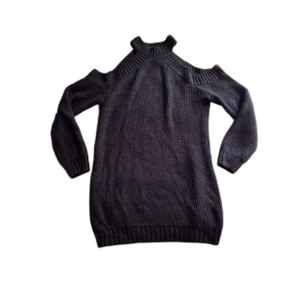 Tobi Black Cold Shoulders Sweater Sz S/P